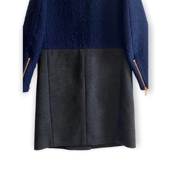 Cedric‎ Charlier Two-Tone Wool Coat Sz 4 - Picture 6 of 14